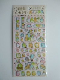 San- X Sumikko gurashi colorful clear seal vinyl Stickers pink Brand New