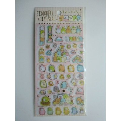 Photo1: San- X Sumikko gurashi colorful clear seal vinyl Stickers pink Brand New