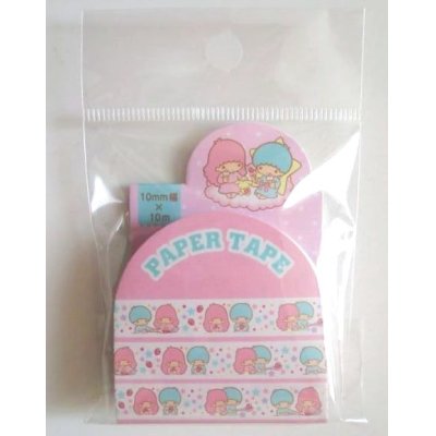 Photo1: Sanrio Little Twin Stars Kiki & Lala Decorative Craft Washi Masking Tape Sticker Brand New