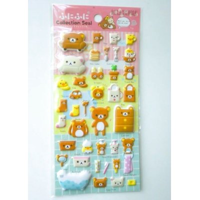 Photo1: San-X Rilakkuma Marshmallow Stickers home Korilakkuma Kiitoritori Brand-New