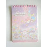 Sanrio Little Twin Stars Kiki & Lala ring memo pad amusement park Brand New