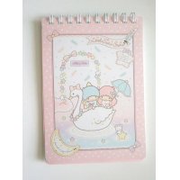 Sanrio Little Twin Stars Kiki & Lala ring memo pad swan Brand New