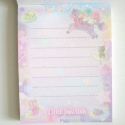 Photo2: Sanrio Little Twin Stars Kiki & Lala mini memo pad unicorn Brand New