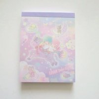 Sanrio Little Twin Stars Kiki & Lala mini memo pad unicorn Brand New