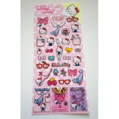 Photo1: Sanrio Hello Kitty Vinyl Stickers School Uniform New