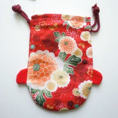 Photo2: Japan Chirimen Crape Works Goldfish kingyo mini Pouch Kimono New