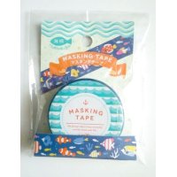 Decorative Craft Washi Masking Tape Sticker Ocean Fish Blue Brand New