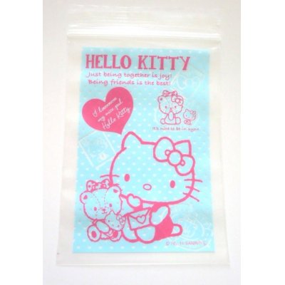 Photo1: Sanrio Hello Kitty Plastic Ziplock Bags 15 pcs S Blue New