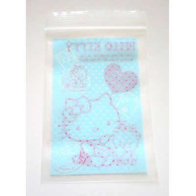 Photo2: Sanrio Hello Kitty Plastic Ziplock Bags 15 pcs S Blue New