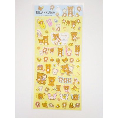 Photo1: San-X Rilakkuma Kigurumi costume Stickers yellow Brand New 