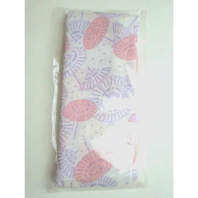 Photo1: Tenugui Cotton Hand Cloth umbrella gauze pink purple 100% Cotton Brand-New