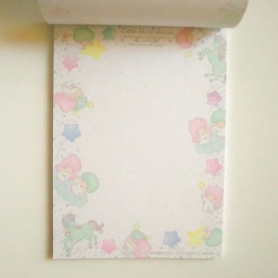 Photo2: Sanrio Little Twin Stars Kiki & Lala Memo Pad Unicorn white Brand New