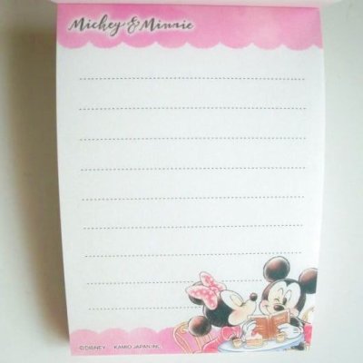 Photo2: Disney Mickey Minnie Mouse Mini Memo Pad Cafe Brand New