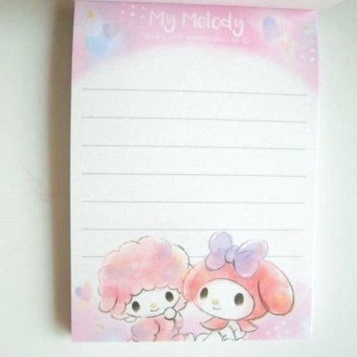 Photo2: Sanrio My Melody Mini Memo Pad pink purple Brand New