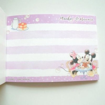 Photo3: Disney Mickey Minnie Mouse Mini Memo Pad Cafe Brand New