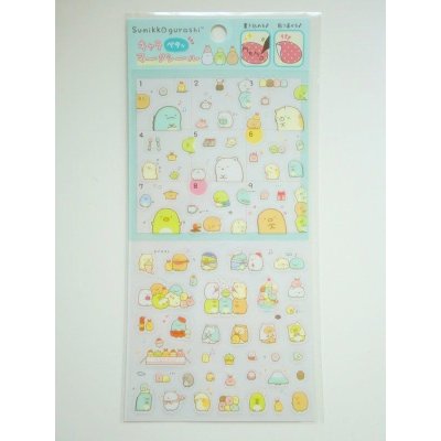 Photo1: San-X Sumikko Gurashi index notebook planner etc.. vinyl Stickers Blue New 