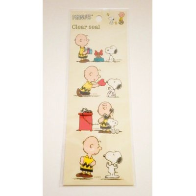 Photo1: Peanuts Snoopy Vinyl Stickers Charlie Brown Brand-New