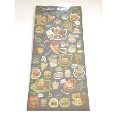 Photo1: San-X Rilakkuma special burger Stickers blue Brand New 