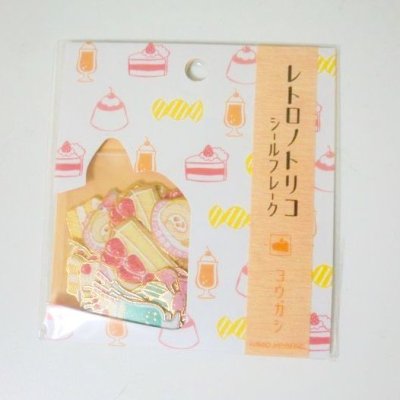 Photo1: Sweets Cake Doughnuts Pudding etc...flake Japanese Paper Washi Stickers 40 pcs New