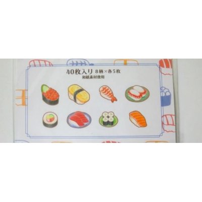 Photo2: Sushi Ikura Salmon Maguro etc...flake Japanese Paper Washi Stickers 40 pcs New