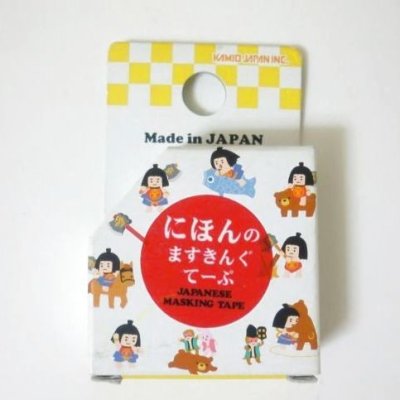 Photo1: Decorative Craft Washi Masking Tape Sticker Kintaro Japanese Tale Brand New