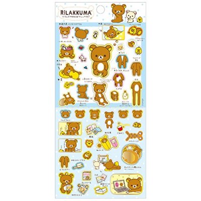 Photo1: San- X rilakkuma korilakkuma kiiroitori Mascot Costume Stickers Brand New