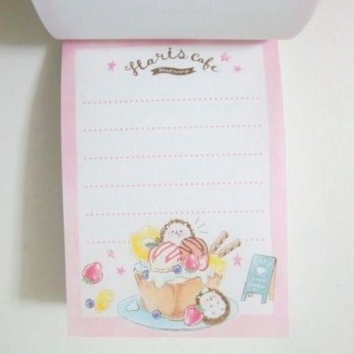 Photo2: Hedgehog Haris Cafe Memo Pad Sweets lovely Brand-New