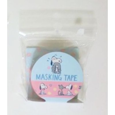 Photo1: Peanuts Snoopy Decorative Craft Washi Masking Tape Sticker pink New