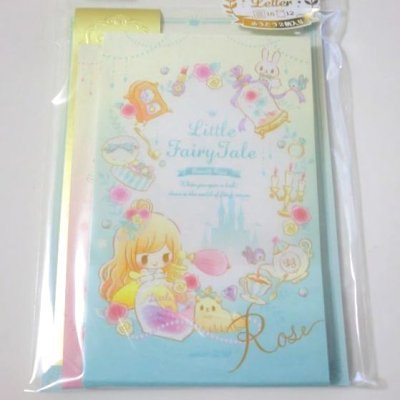 Photo1: Mini petite writing paper set Beauty Rose lovely Brand New