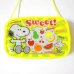 Photo1: Peanuts Snoopy Mini Vinyl Pouch Yellow Brand New (1)