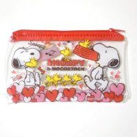 Peanuts Snoopy Woodstock Mini Coin Purse Petite Vinyl Pouch Red Brand New