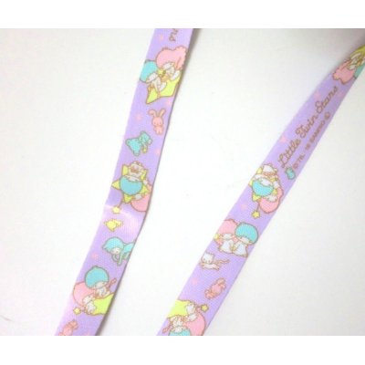 Photo2: Sanrio Little Twin Stars Kiki & Lala Name ID Card Holder Neck Strap Purple New