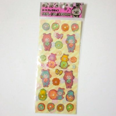 Photo1: Drop Vinyl Sticker bear sweets doughnuts Brand New 