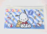 Sanrio Pochacco slide fastener vinyl pouch Bag for makeup stationary etc... New