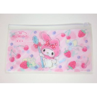 Photo2: Sanrio My Melody slide fastener vinyl pouch Bag for makeup stationary etc... New