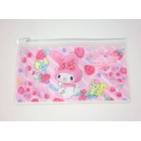 Sanrio My Melody slide fastener vinyl pouch Bag for makeup stationary etc... New