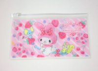 Sanrio My Melody slide fastener vinyl pouch Bag for makeup stationary etc... New