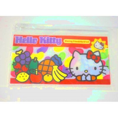 Photo1: Sanrio Hello Kitty slide fastener vinyl pouch Bag for makeup stationary etc... New