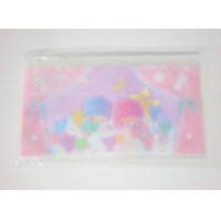 Sanrio Little Twin Stars Kiki & Lala slide fastener vinyl pouch Bag for makeup stationary etc... New