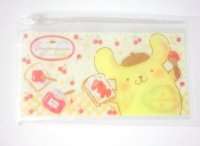 Sanrio Pompompurin slide fastener vinyl pouch Bag for makeup stationary etc... New