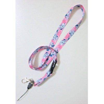 Photo1: Disney Minnie Mouse ID Card Holder Neck Strap lanyard Pink New