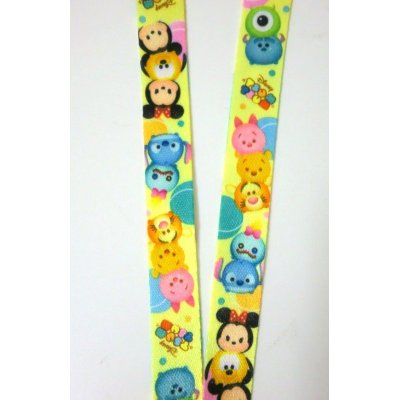 Photo2: Disney Tsum Tsum Mickey Minnie Mouse Stitch...ID Card Holder Neck Strap lanyard yellow