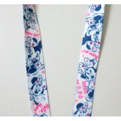 Photo2: Disney Minnie Mouse ID Card Holder Neck Strap lanyard White Pink polka dot New