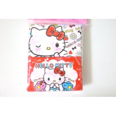 Photo1: Sanrio Hello Kitty Pocket Tissue 4 pcs white red Brand New