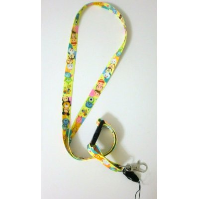 Photo1: Disney Tsum Tsum Mickey Minnie Mouse Stitch...ID Card Holder Neck Strap lanyard yellow