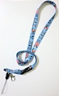 Disney Mickey Mouse ID Card Holder Neck Strap lanyard Blue New