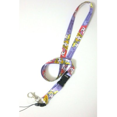 Photo1: Disney Princess Cinderella Rapunzel Ariel ID Card Holder Neck Strap lanyard purple New