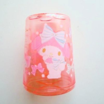 Photo1: Sanrio My Melody Tooth Brush Stand ribbon pink New