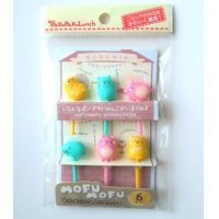 Bento Lunch Box Accessory Food Picks cats 6 pcs yellow pink green Brand-New