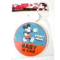 Disney Mickey Mouse Baby Safety Car Sign Blue Red Brand New